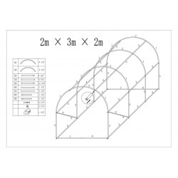 Šiltnamis dengtas žalia plastikine plėvele 6m² 2x3 metrai